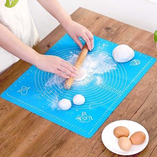 Non-Stick Silicon Reusable Pastry Fondant Dough roti chapati Rolling Baking Sheet mat with Measurements