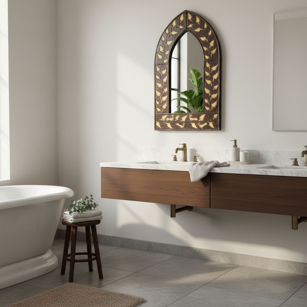 Wooden Rustic Mirrors for Wall Mirror Frame With Glass view 2