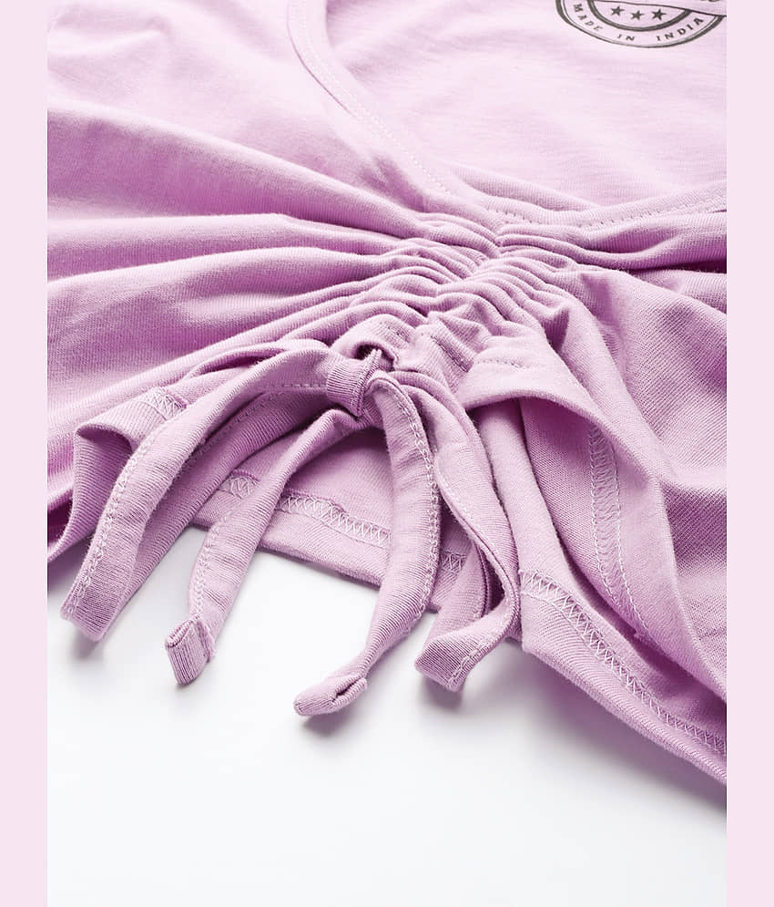 The Dry State Women's Cotton Drawstring Top ( Purple ) view 2