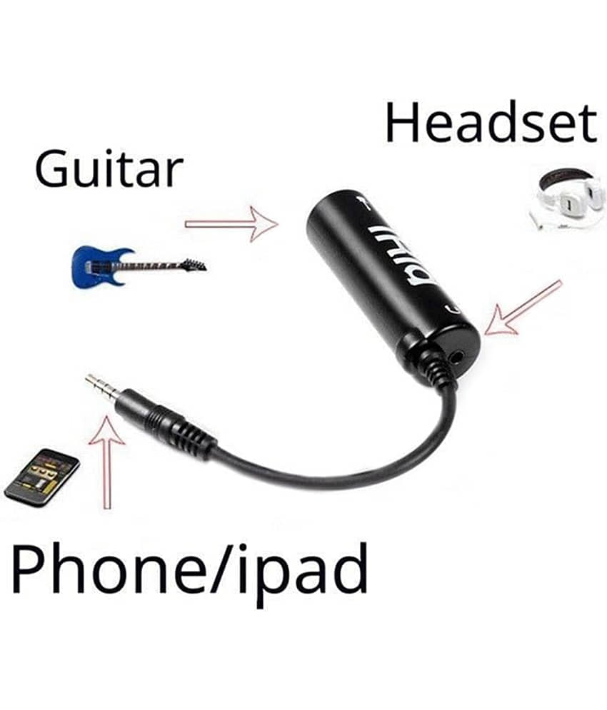 Multimedia Ampli Tub Guitar Interface Adaptor for iOS Devices i-Phone/i-Pod/i-pad | 7 x 2 x 2 cm | Black - Note: Not Suitable for Android Users view 2