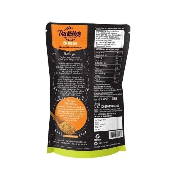 Trumillets 180gm Instant Kodo Millet Lemon Poha Powder Mix With Rice | Traditional Masalas Mix | Ready to Cook | Tasty Ready to Eat Lemon Poha | No Artificial Colors and Flavours view 2