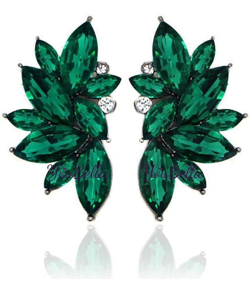 Valentine Gifts : YouBella Fashion Jewellery Stylish Fancy Party Wear Earrings for Girls and Women (Green) view 2