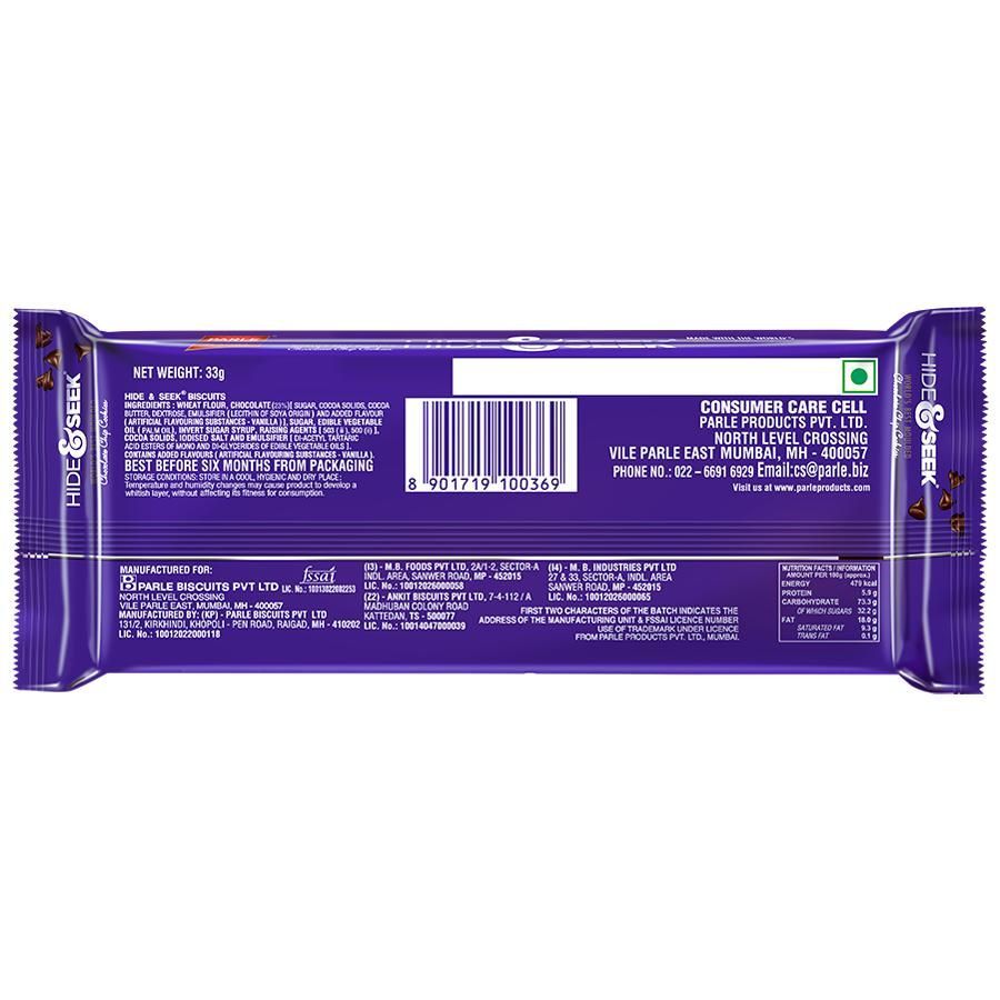 Parle Hide & Seek Chocolate, 33 gm Pouch view 2