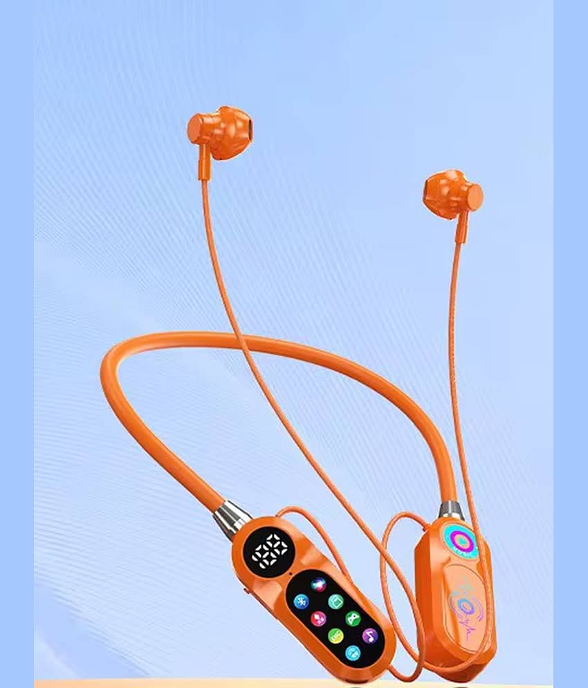 Life Like Bluetooth Neckband With 100 Hours Working Playtime - Orange view 2