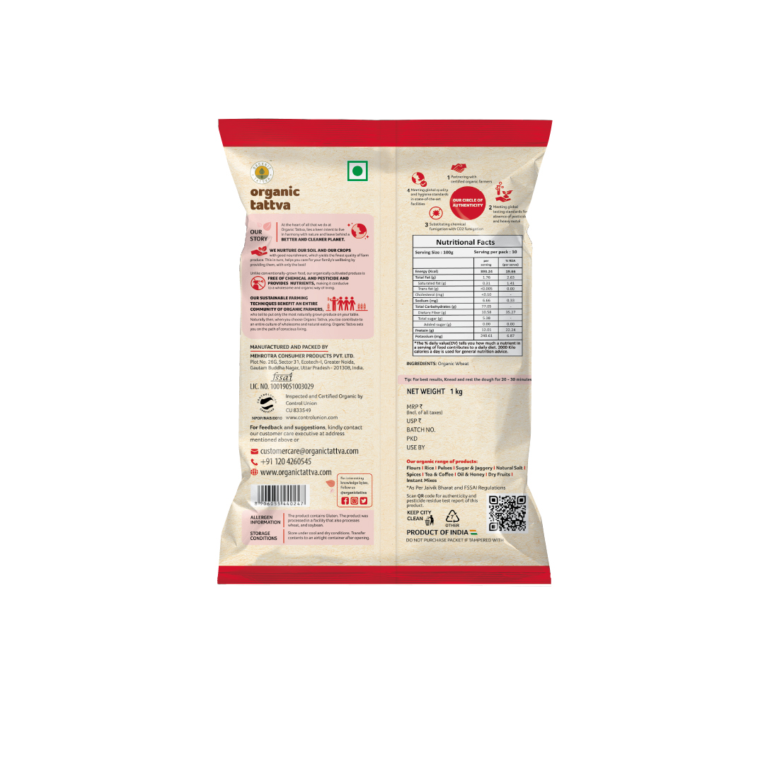 Organic Whole Wheat Flour (Chakki Atta) 1kg view 2