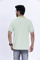 Celadon Green Polo T-Shirt with Elegant Collar Border view 2