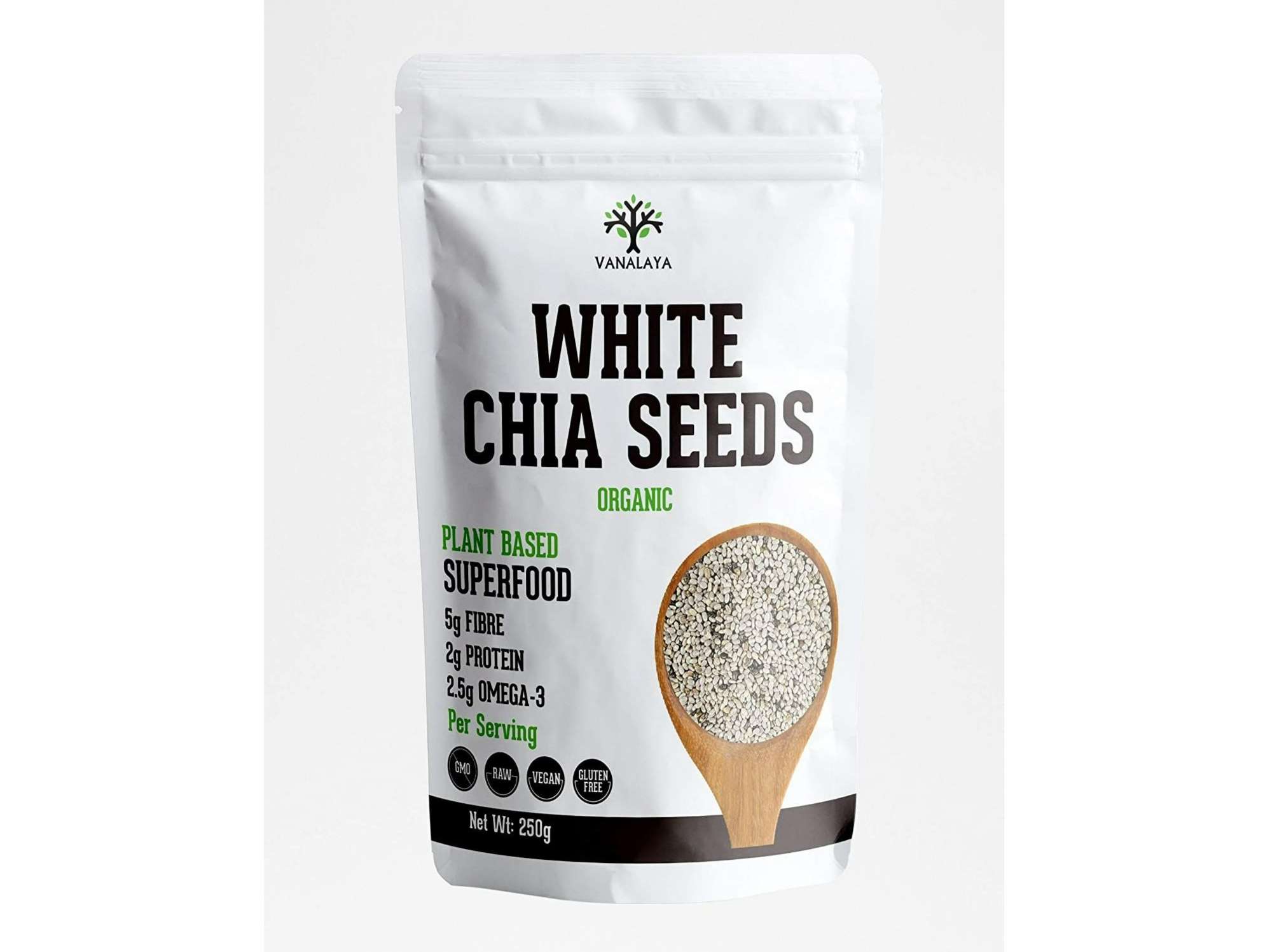 White Chia Seeds Calcium Rich | Diet Food for Weight Loss | Healthy Snack - 250 Gram