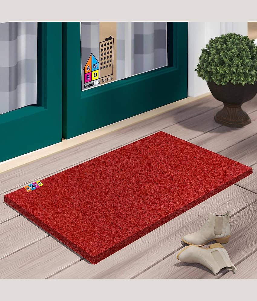 AMRO Beautility Needs - Anti-skid rubber Door Mat ( 60 X 40 cm ) Single - Red