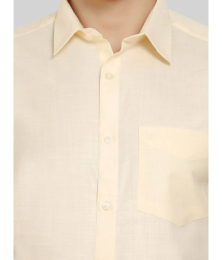 Makhanchor - Beige Cotton Regular Fit Men's Formal Shirt ( Pack of 1 ) view 2
