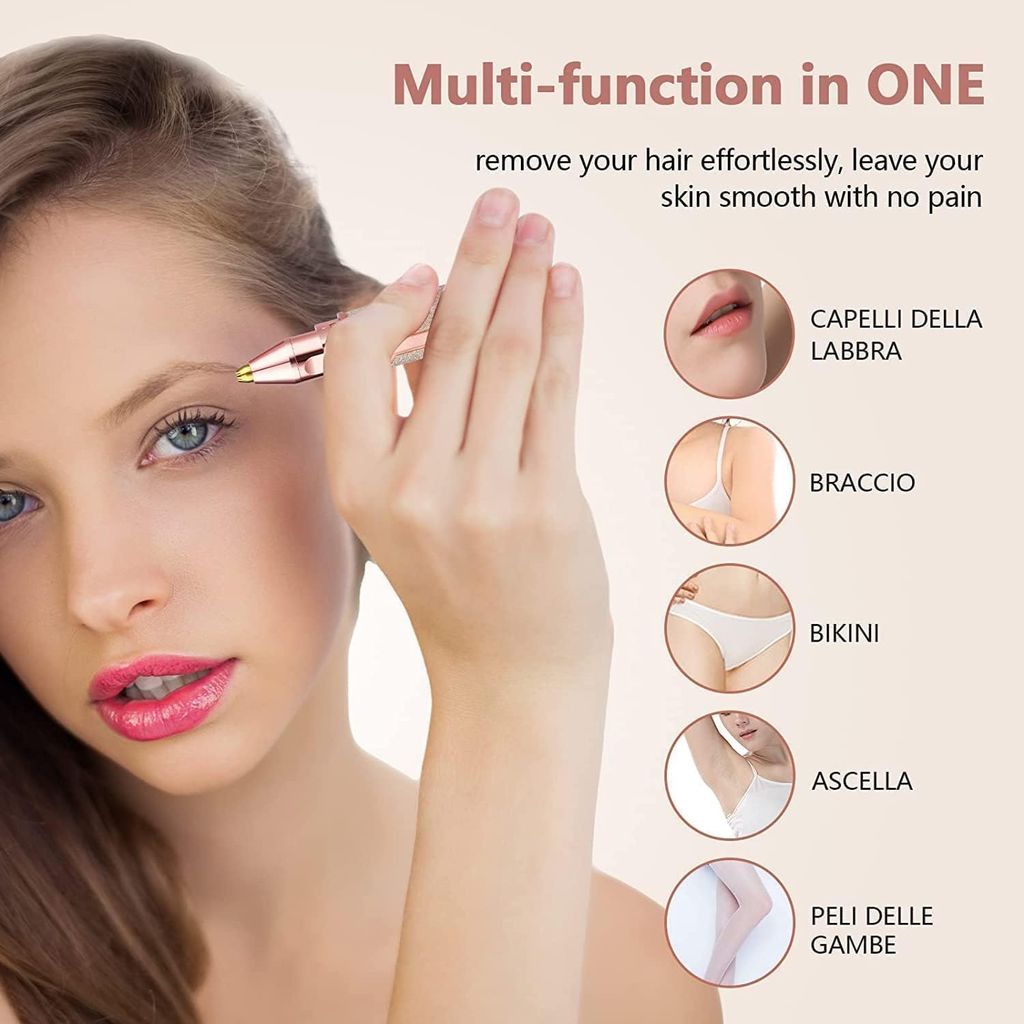 2-in-1 Rechargeable Eyebrow & Facial Hair Remover, Eyebrow Trimmer and Epilator for Women view 2