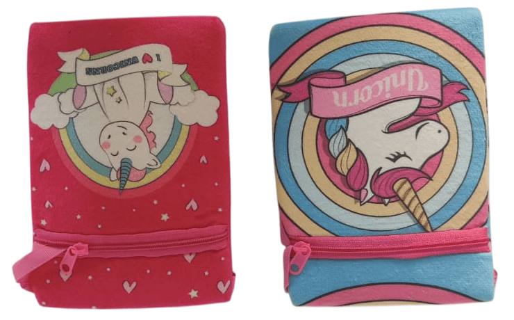 Unicorn Printed Canvas Fabric Zipper Coin Purse Wallet for Girls view 2
