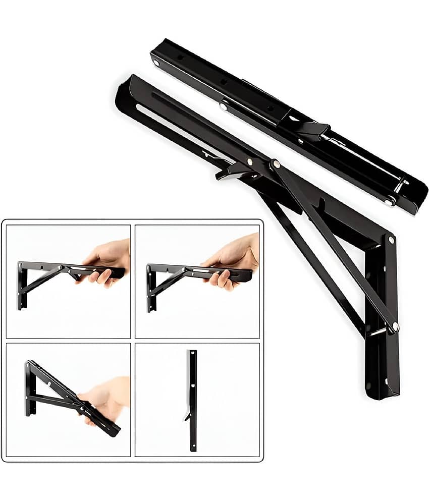 Skindora Black Wrought Iron Double Rod Bracket ( Pack of 1 ) view 2