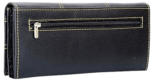 LEATHERMAN GENUINE LEATHER BLACK WOMENS WALLET-1634_Black view 2