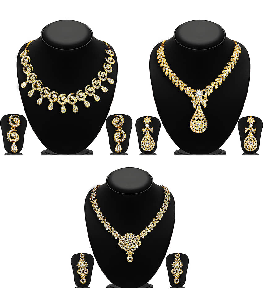 Sukkhi Alloy Golden Traditional Necklace set Combo Collar view 2