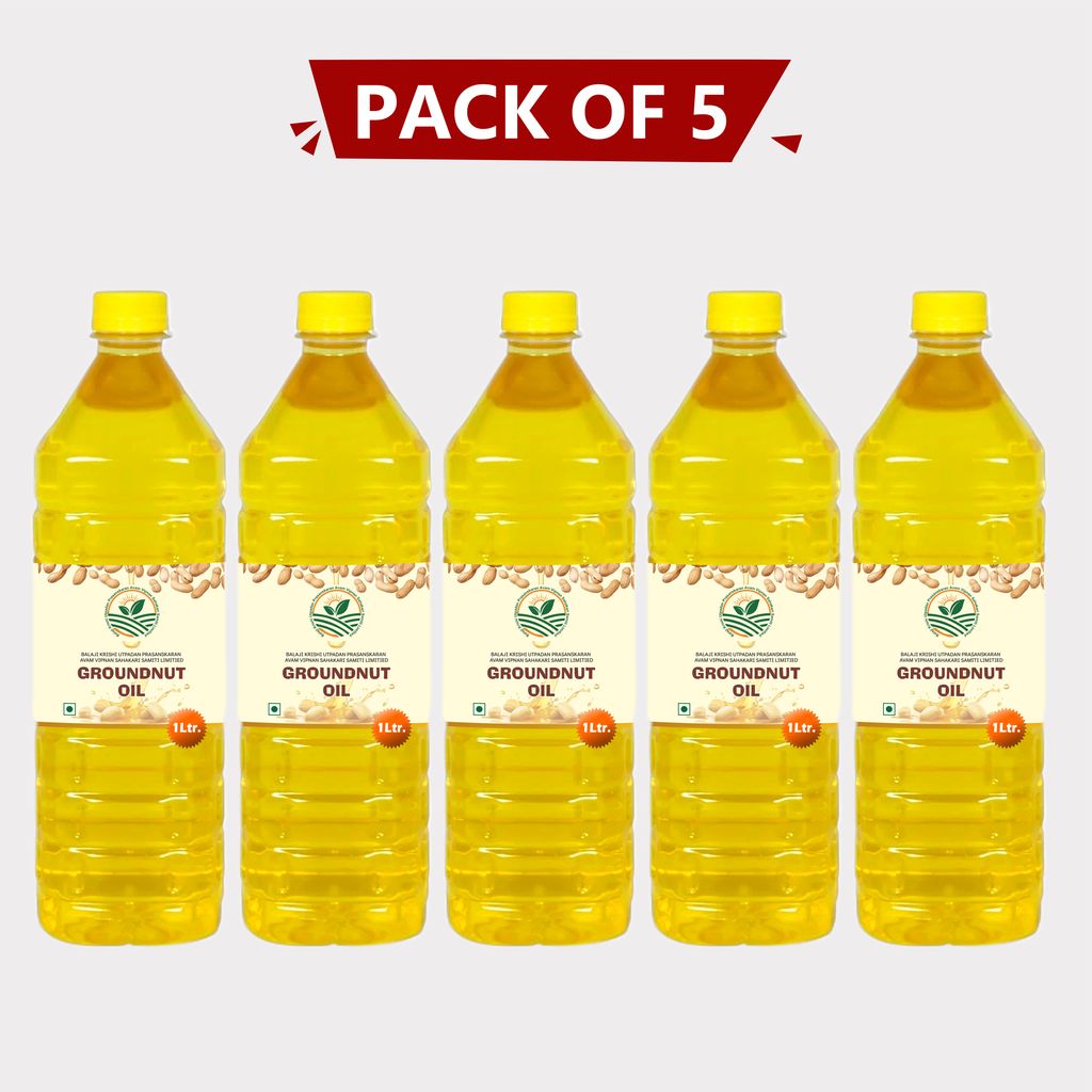Groundnut oil 1 litre, pack of 5