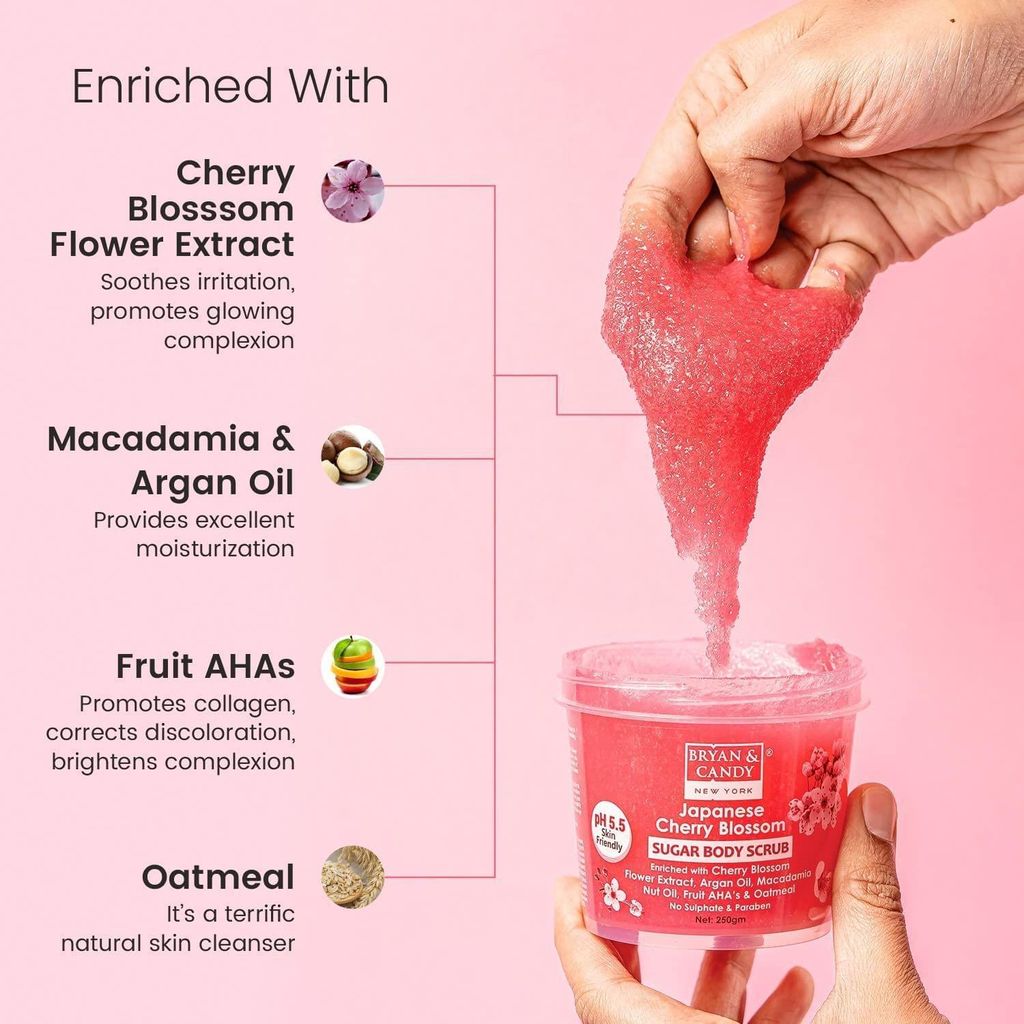 Bryan & Candy Japanese Cherry Blossom Sugar Body Scrub 250Gm view 2