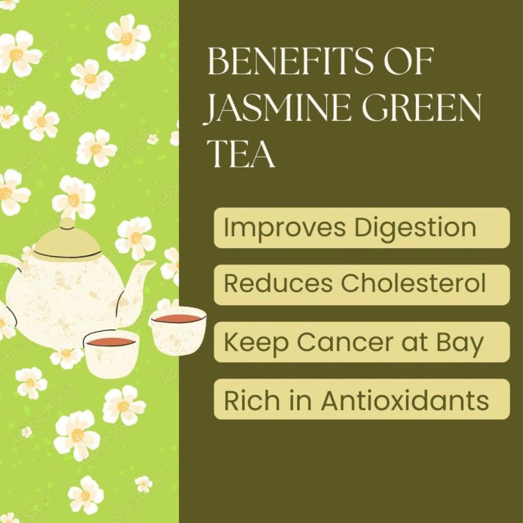 Wemalley Organic Jasmine Flowers Green Tea Teabags 40 grams| Improves Digestion| Reduces Cholesterol| Keep Cancer at Bay| Rich in Antioxidants| 0% Bitterness| 20 Teabags view 2