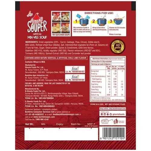 Bambino Mixed Vegetable Soup Powder, 47 gm Pouch view 2