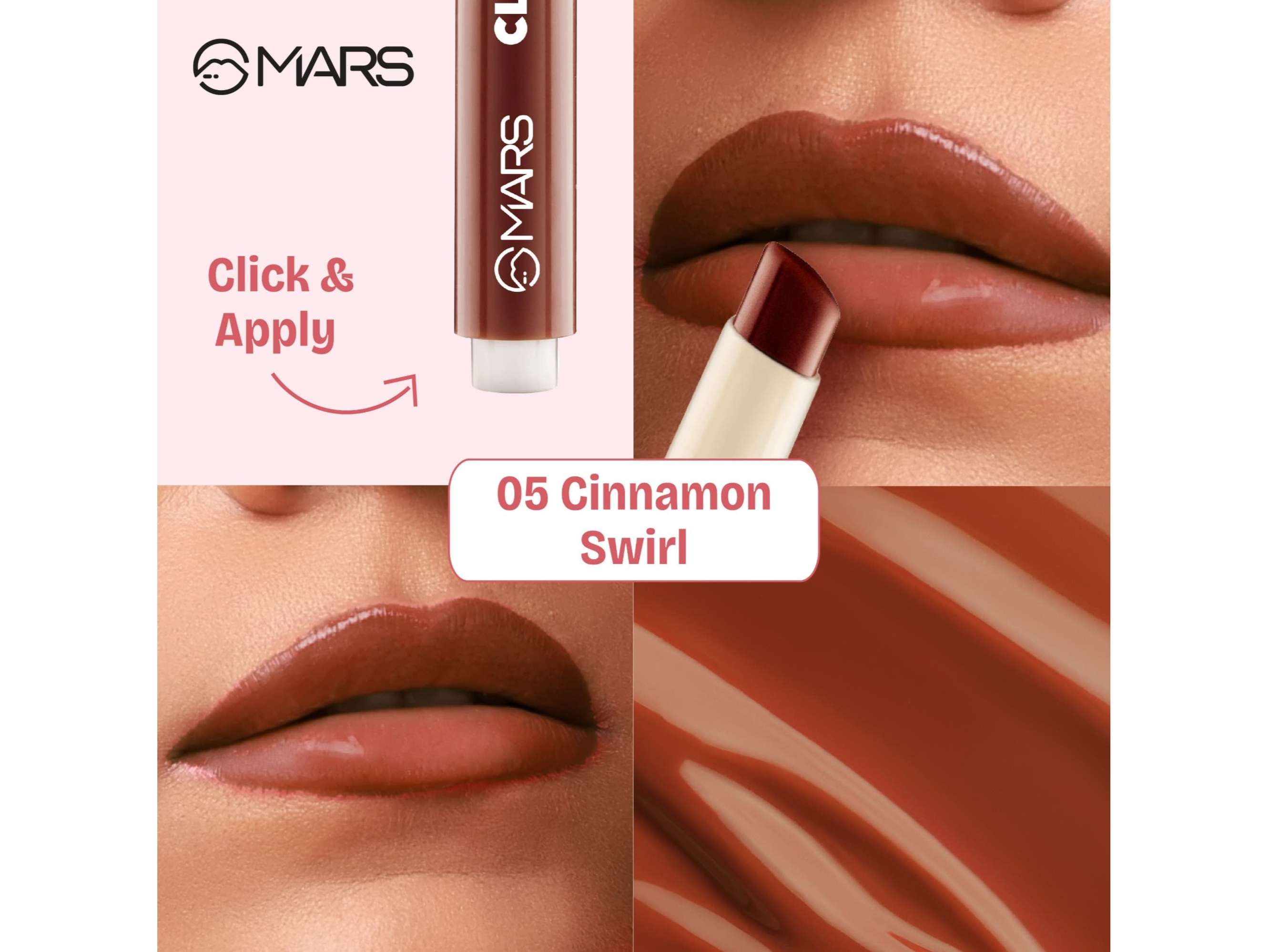 MARS Click Stix Gloss Lip Balm (2.0 gm) - 05-CINNAMON SWIRL view 2