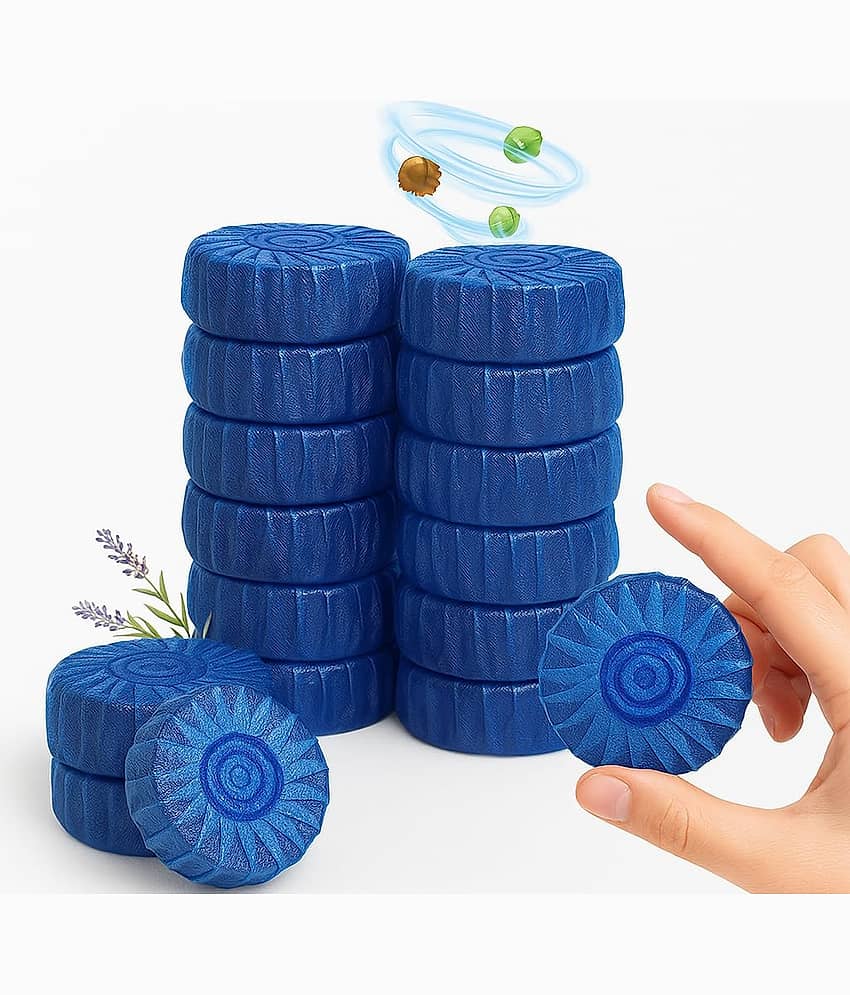 SARVASHVA TRENDS (Pack 1 - 10pc) toilet cleaners tablets, toilet cleaners, toilet flush cleaner, toilet drainage cleaner, Toilet Cleaner Tablets – Blue Flush, Long-Lasting Freshness, Stain & Germ Removal, Deodorizing WC Cleaner Blocks