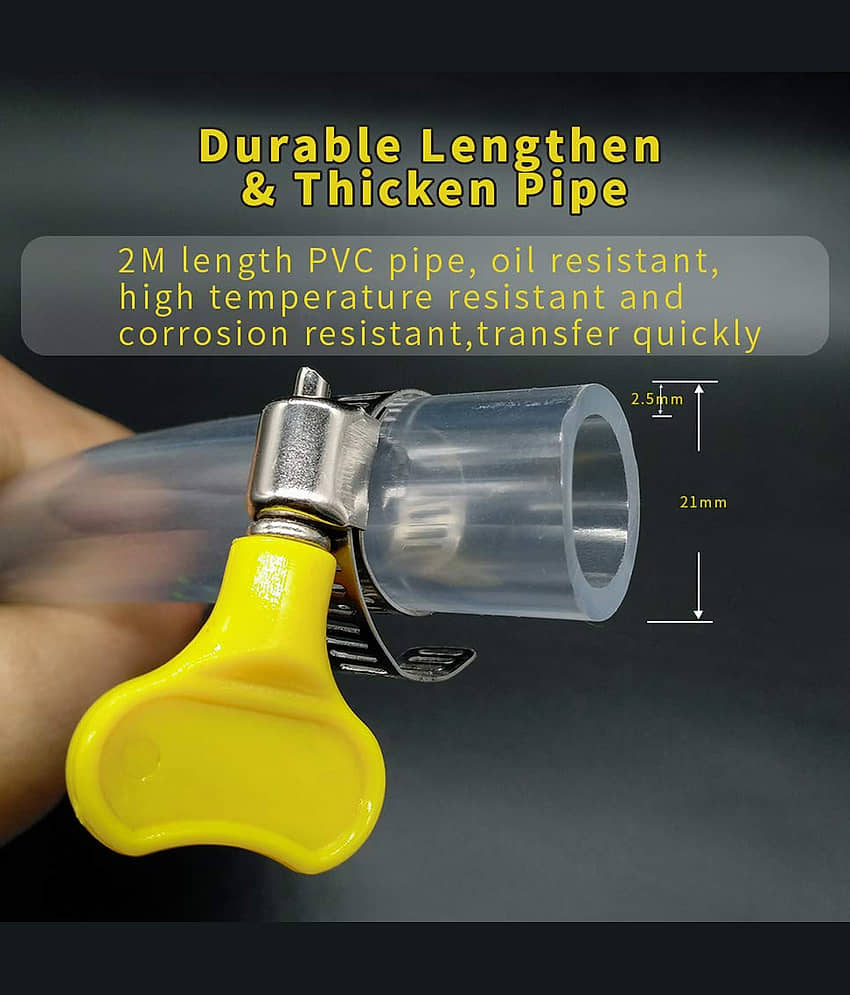 sakimo Fuel Transfer Pump, Oil Transfer Pump, High Flow Siphon Hand Oil Pump, Portable Manual Car Fuel Transfer Pump for Petrol Diesel Oil Liquid Water Fish Tank with 2M Syphon Hose (Multi). view 2