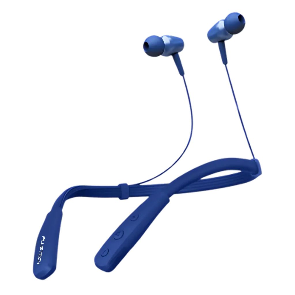 PLUGTECH Go Neck Pro Wireless Earphones. Bluetooth Earphones, Powerful Bass, HD Sound, Upto 15hrs Playtime, Charging Time Upto 4 hrs and Proudly Made in India Blue view 2