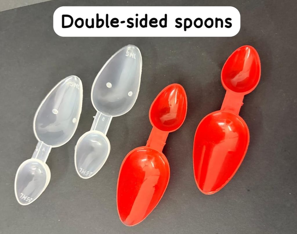 Double Sided Medicine Dosage Measuring Spoons 2.5ml and 5ml Set view 2