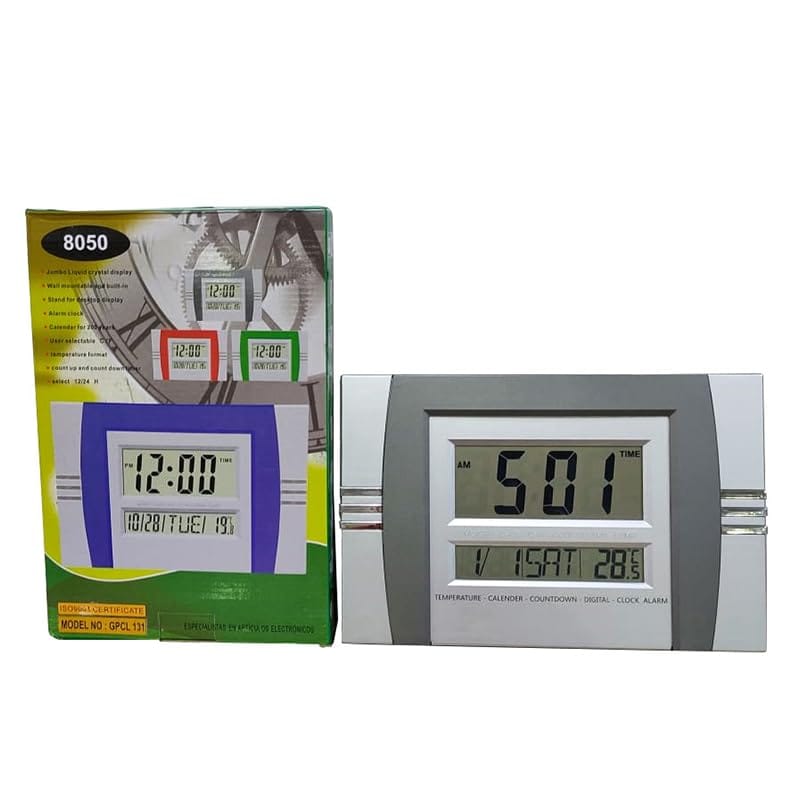 DESCO Digital Alarm Clock Table Cum Wall Office Clock with Date Time Temperature view 2