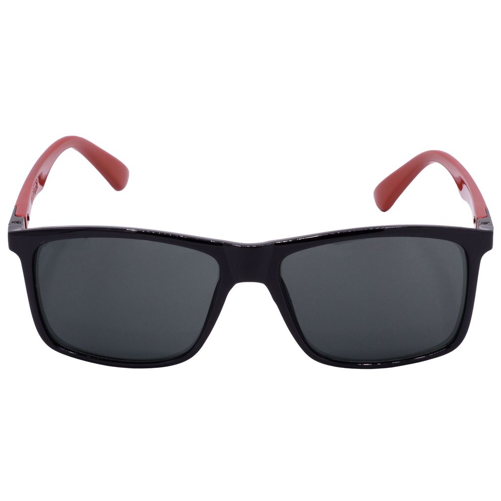 Hrinkar Grey Rectangular Glasses Black, Red Frame Best Goggles for Men & Women - HRS-BT-05-BK-RD-BK view 2