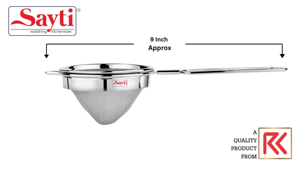 RK Sayti Stainless Steel Conical Strainer, 304 Grade Double Mesh, Premium Polish, Large, Pack of 2 view 2