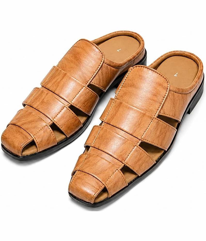 RAGE GAZE HALF SHOE TAN NEWSTYLE - Tan Men's Sandals view 2