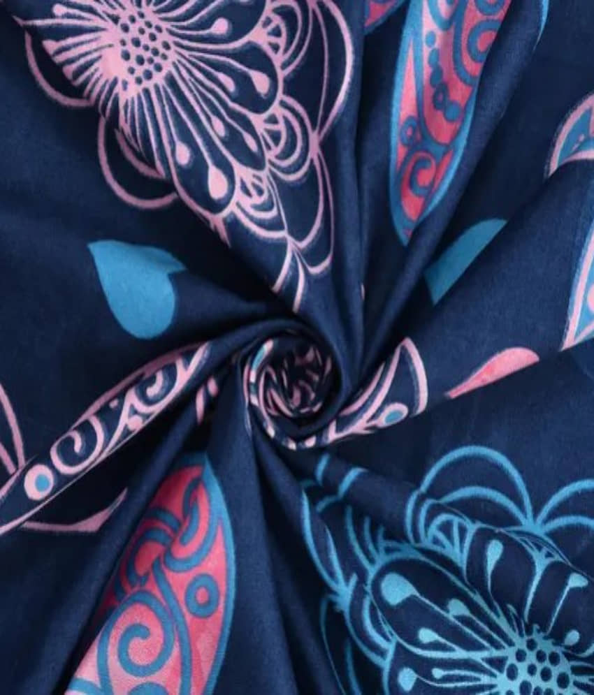 YKNIP Cotton Abstract Fitted ( King Size ) - Blue view 2
