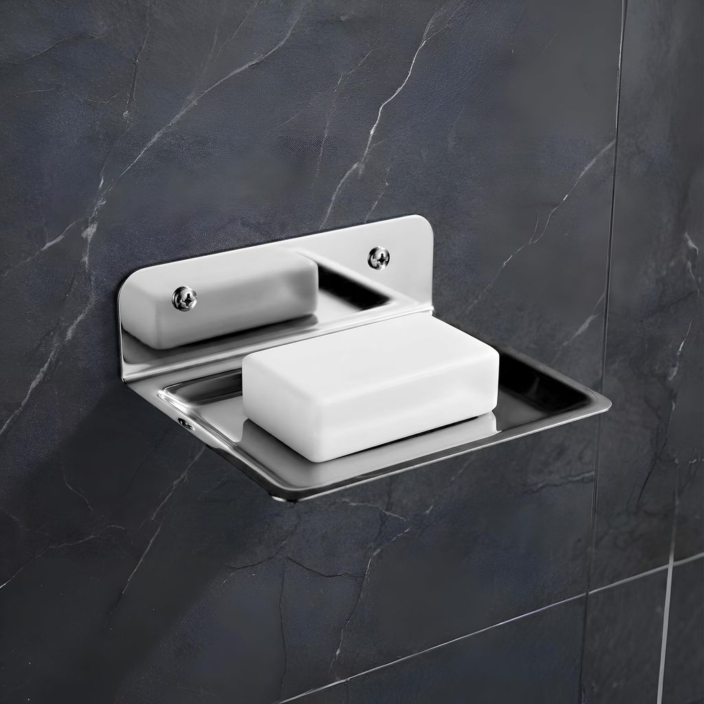 Orio Stainless Steel Wall Mounted Premium Soap Dish – Silver view 2