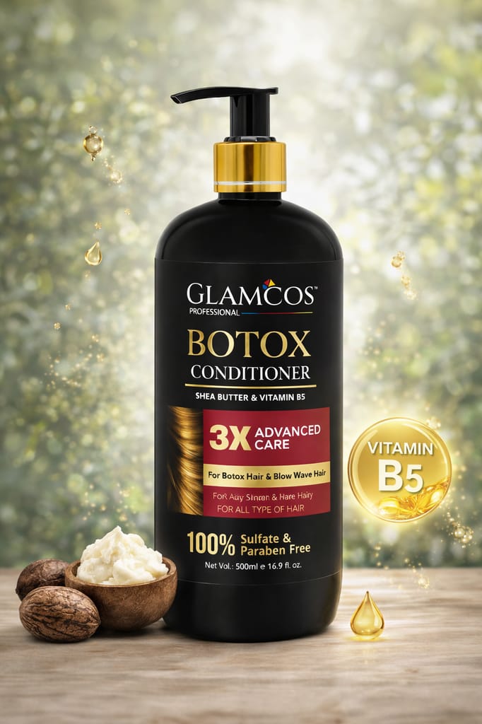 Glamcos Professional Botox Conditioner with Shea Butter & Vitamin B5 – 3X Advanced Care for Smooth, Frizz-Free & Damaged Hair (500 ml) view 2