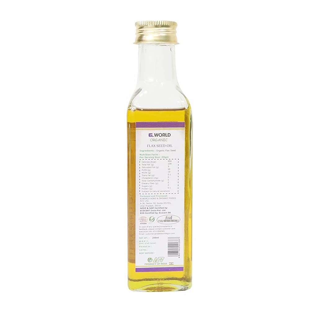 Elworld Agro & Organic Food Products Flaxseed (Alsi / Teesi) Oil 200ml view 2
