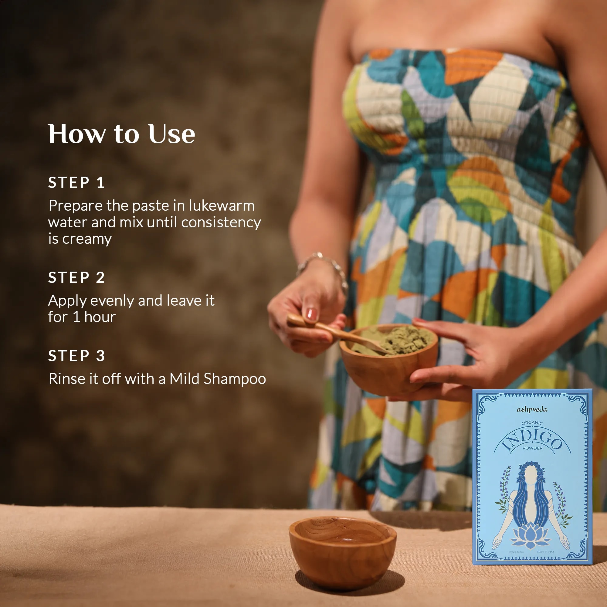 ashpveda Organic Indigo Hair Color Powder view 2