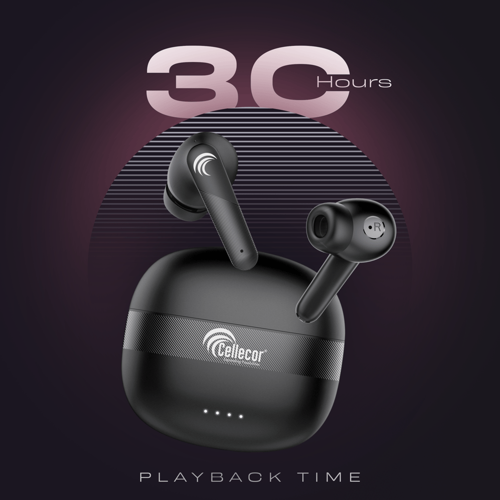 Cellecor BroPods CB03 Waterproof Earbuds With 30 Hours Playtime, Automatic Pairing, ENC Bluetooth-Black view 2