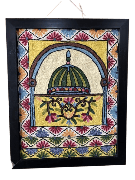Hand Embroidered Kashmiri Crewal work home decor view 2