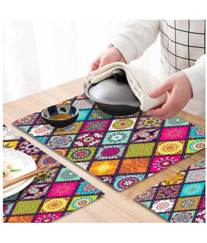 - Multi Printed PVC 6 Seater Table Mats ( Pack of 6 ) view 2