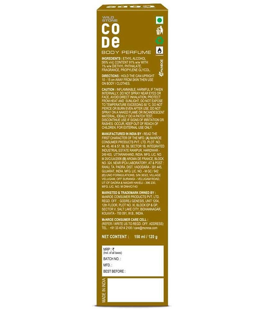 Wild Stone CODE Gold Body Perfume for Men, 150ml Eau De Parfum (EDP) For Men 1 ( Pack of 1 ) view 2