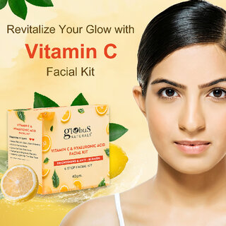 Globus Naturals Vitamin C Facial Kit | 6-Step Skin Brightening Ayurvedic Treatment for Natural Glow (40g) view 2