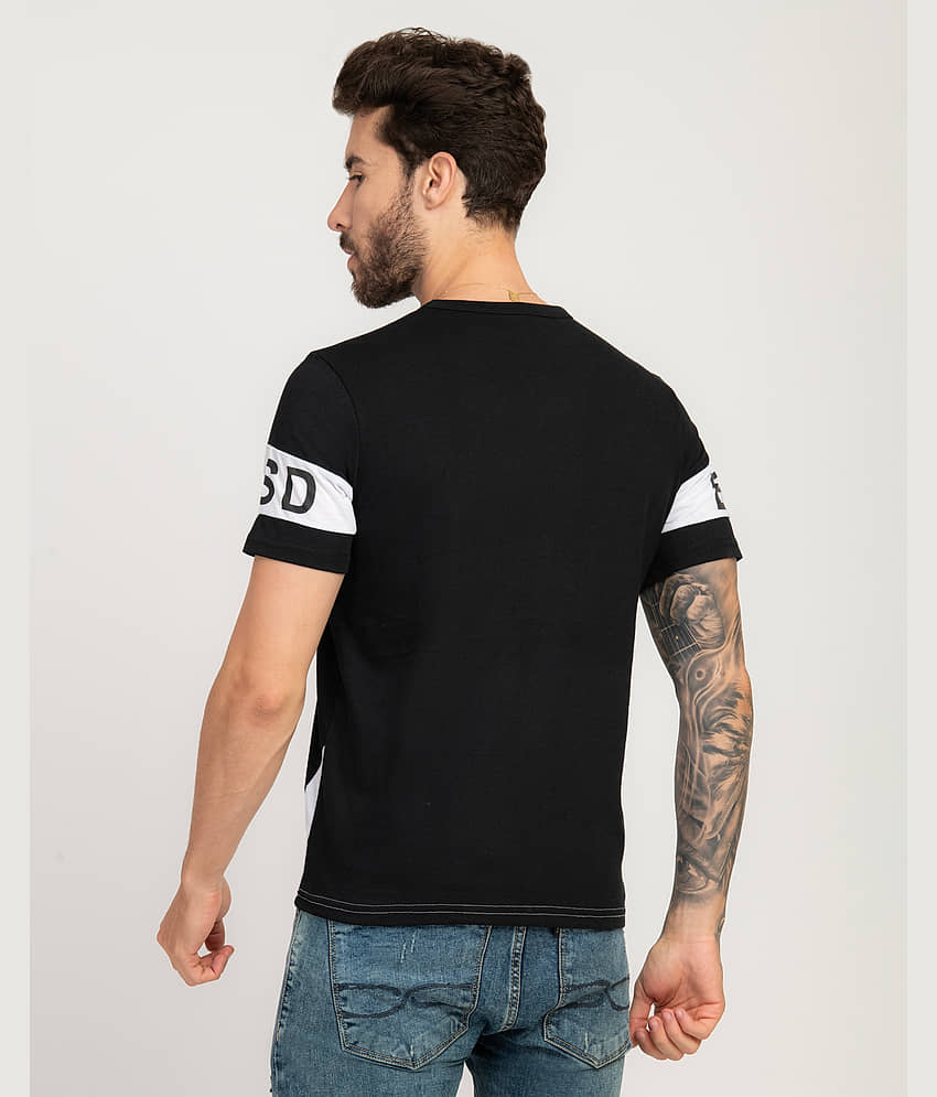 ELBATROSS Pack of 1 Polyester Slim Fit Men's T-Shirt ( Black ) view 2