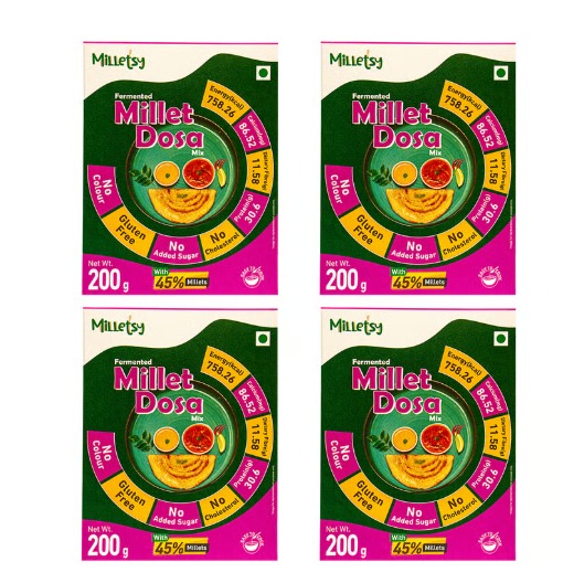 Milletsy Millet Dosa Instant Mix Pack of 4| 200 gm each