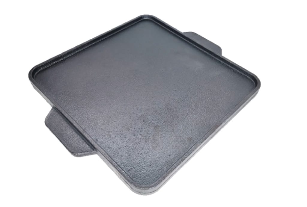 Cast Iron Grill Griddle Pan 2 in 1 with Handles 10 inch (Black,Square,3.6 Kg) view 2