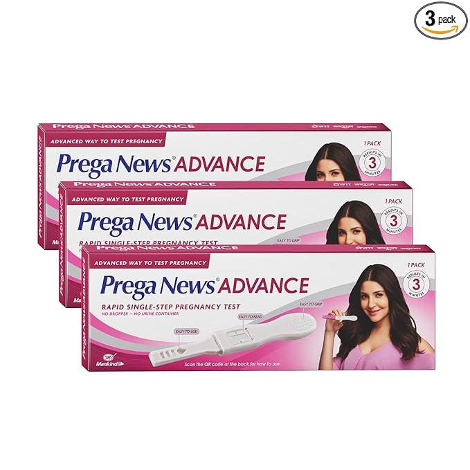 Mankind Prega News Advance HCG Home Pregnancy Test Midstream Urine Test Kit One Step Pregnancy Test Easy to Use Accurate Result in Just 3 Minutes x Pack of 1 (3)