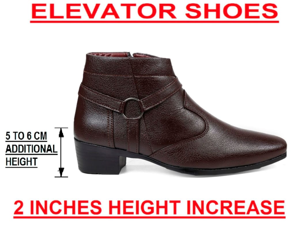 BXXY Men's New Height Increasing with Strapped Zipper and Buckle Boots for All Occassions and All Seasons view 2