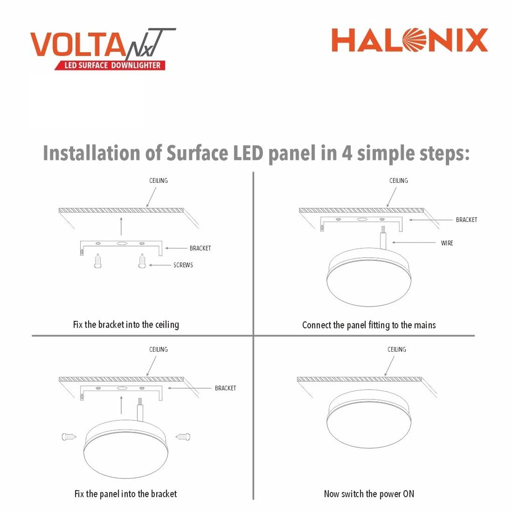 Volta NXT 12W 6500K Led Surface downlighter Pack of 2 view 2