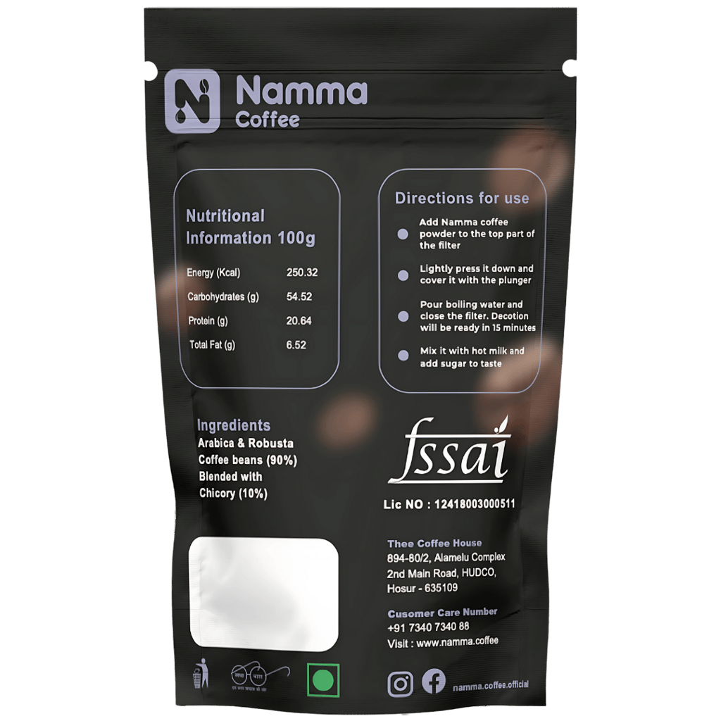 Namma Coffee - Rich Blend Filter Coffee Powder - 90% Coffee, 10% Chicory | Authentic South Indian Filter Coffee | Freshly Roasted, Strong And Aromatic view 2