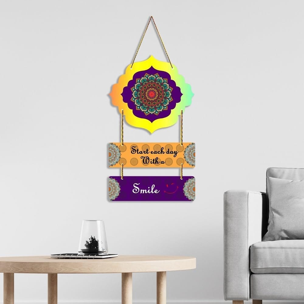 Charmor Start Each Day with a Smile Decorative Wall Hanging Decoration for Living Room | Bedroom | Home Decor | Gifts | Hall | Wall Decoration (WH4307) view 2
