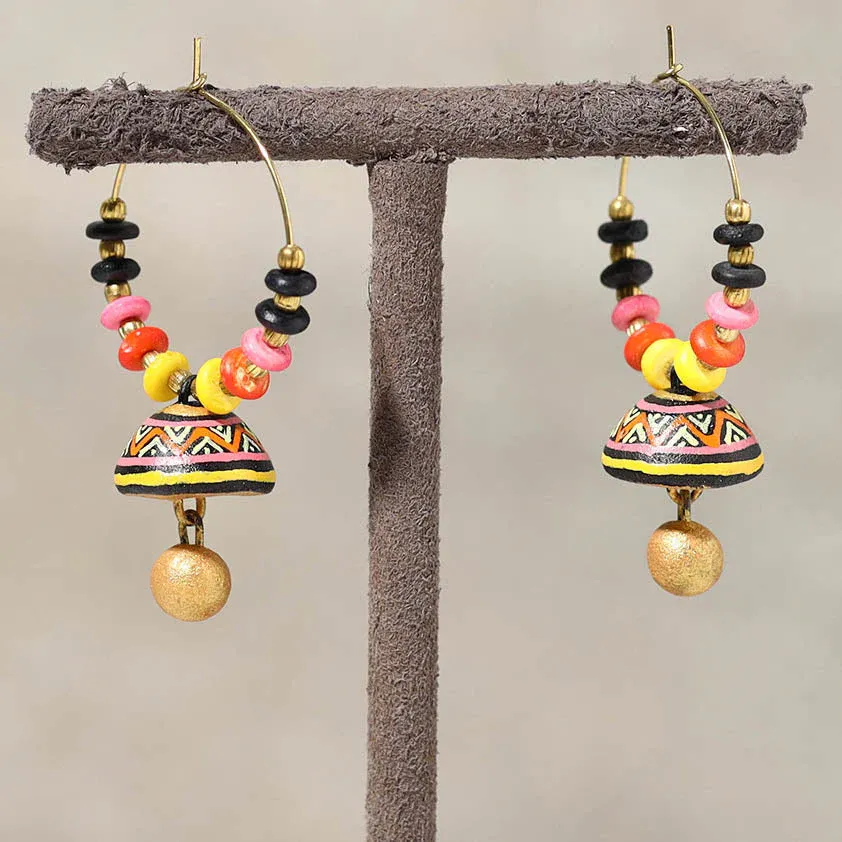 Multicolor - Handpainted Terracotta Miniature Earrings 12